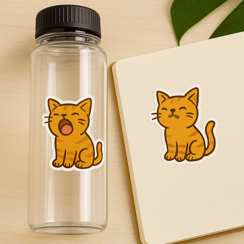 Cute Cat Sticker Sheet – Kawaii Cartoon Cats | Vinyl Stickers for Journals, Laptops & Gifts