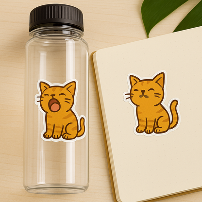 Cute Cat Sticker Sheet – Kawaii Cartoon Cats | Vinyl Stickers for Journals, Laptops & Gifts