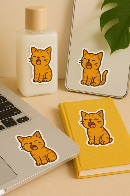 Cute Cat Sticker Sheet – Kawaii Cartoon Cats | Vinyl Stickers for Journals, Laptops & Gifts